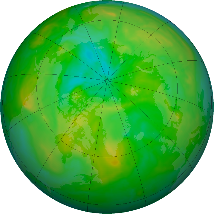 Arctic ozone map for 10 July 2013